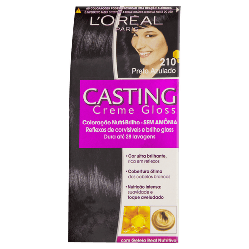 Kit Coloração Creme 210 Preto Azulado L'oréal Paris Casting Gloss