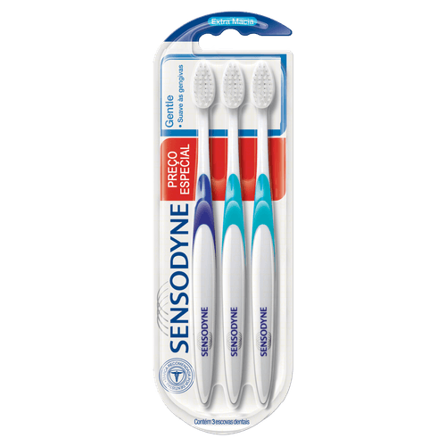 Escova Dental Extramacia Gentle Sensodyne 3 Unidades