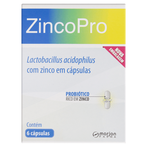 Zincopro Marjan Farma Caixa 6 Cápsulas