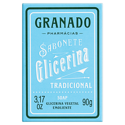 Sabonete Barra de Glicerina Vegetal Tradicional Granado Caixa 90g
