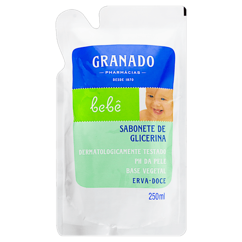 Refil Sabonete Líquido Granado Bebê Glicerina Erva Doce 250Ml - Granado