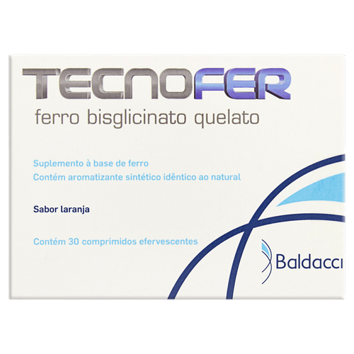 Suplemento Ferro Bisglicinato Ferroso Tecnofer 14mg Comprimido Efervescente 30 Unidades