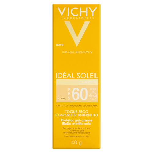 VICHY PROTETOR SOLAR FACIAL IDEAL SOLEIL CLARIFY COR CLARA 40G