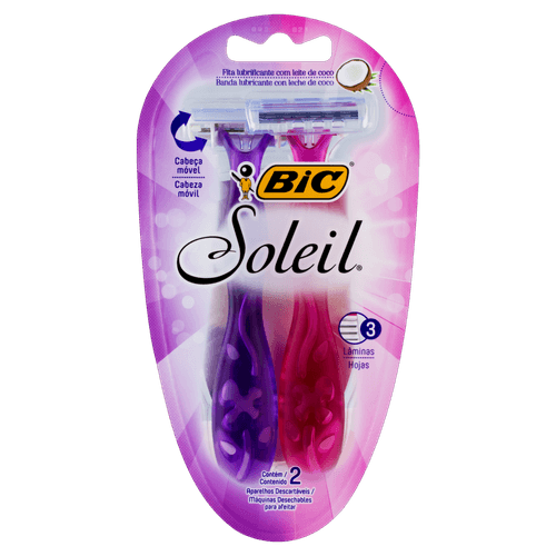 Aparelho Descartável para Depilar Bic Soleil 2 Unidades