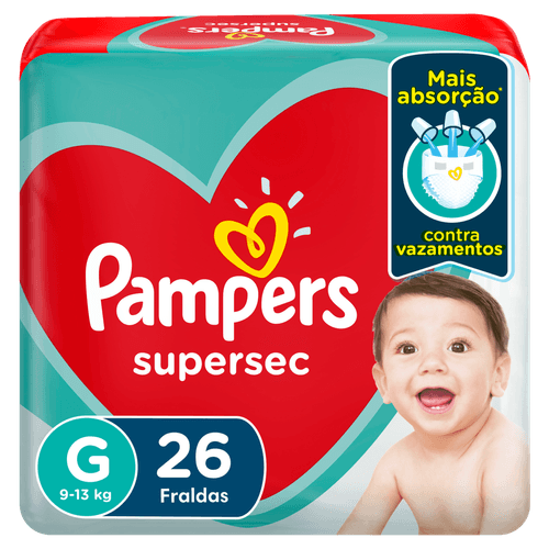 Fralda Super Sec G Pampers com 26 unidades