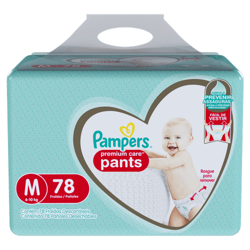 Fralda Pampers Pants Premium Care Top M C/ 78unid