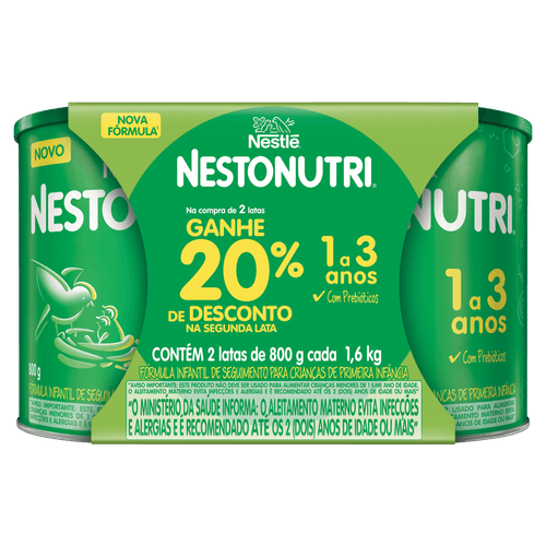 Fórmula Infantil Nestonutri Nestlé 1,6kg (800g cada) - 2 Unidades