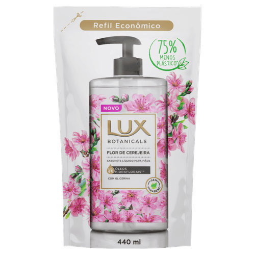 Sabonete Liquido Lux Mãos Flor Cereja Refil 440Ml