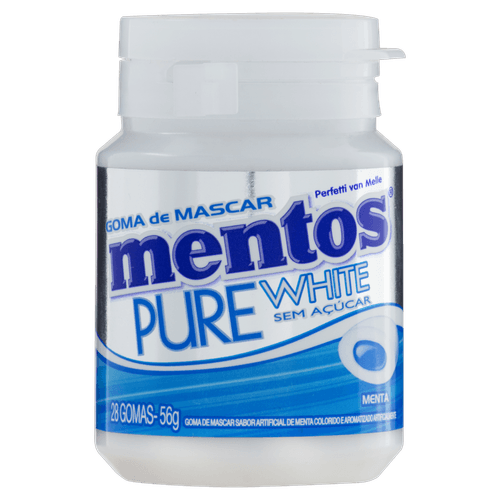 Goma De Mascar Mentos Pure Fresh Wht Garrafa 56G - Mentos