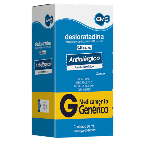 Xarope Antialérgico Desloratadina EMS 0,5mg/ml 60ml