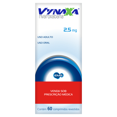 Anticoagulante Rivaroxabana Vynaxa 2,5mg Comprimido 60 Unidades