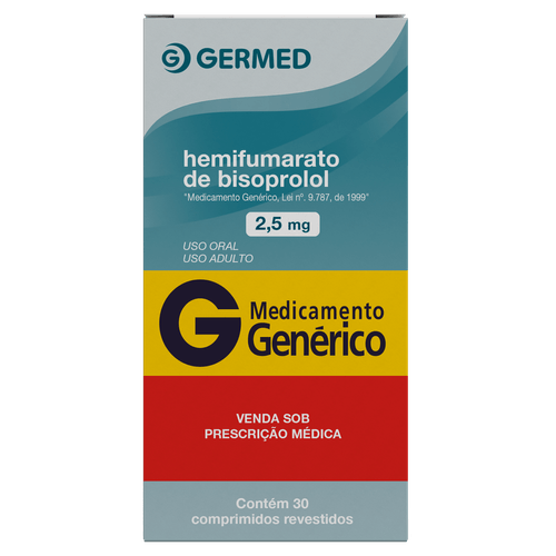 Hemifumarato De Bisoprolol 2,5Mg - 30 Comprimidos