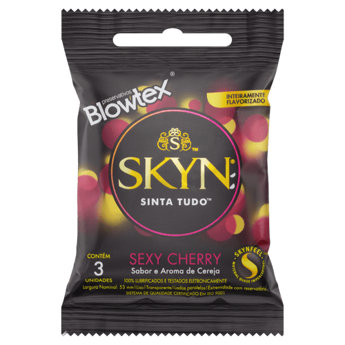 Preservativo Blowtex Skyn Sexy Cherry Com 3 - Blowtex