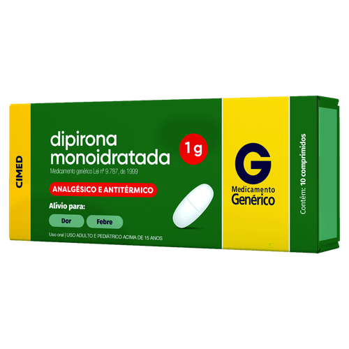 Dipirona Monoidratada 1g Cimed - 10 comprimidos