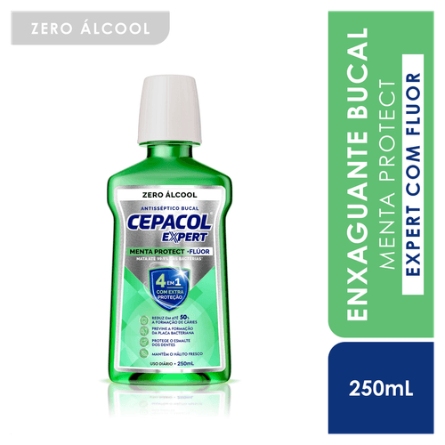 Enxaguante Bucal Cepacol Protect Expert Zero Álcool Menta - 250ml