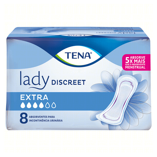 Absorvente Para Incontinência Urinária Tena Lady Discreet Extra - 8 Unidades