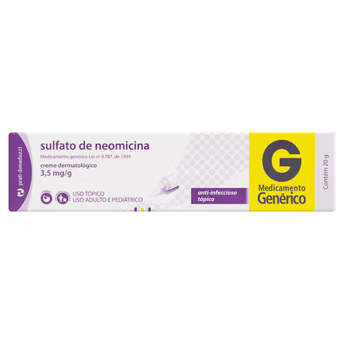 Sulfato Neomicina 3,5mg/Pomada Dermatológico 20g - Genérico - Prati
