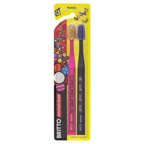 Escova Dental Macia Dentalclean Romero Britto 2 Unidades