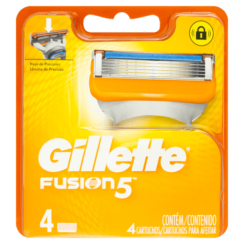 Carga de Aparelho para Barbear Gillette Fusion5 4 Unidades