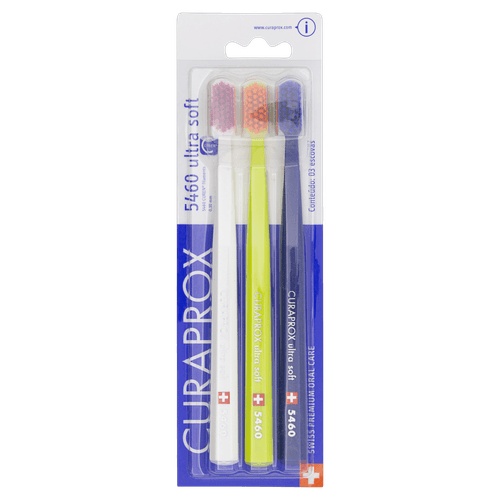 Escova de Dentes Curaprox 5460 Ultra Soft Trio – Cor variada