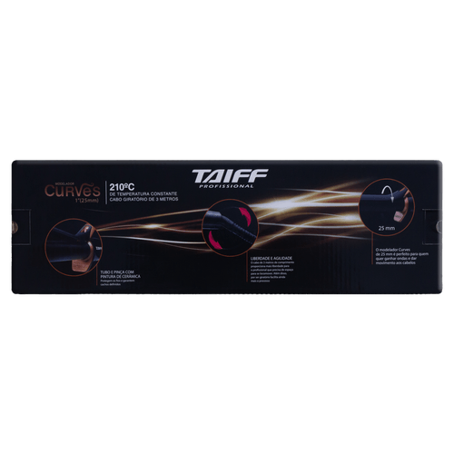 Modelador de Cachos Preto Taiff Curves 25mm Bivolt Automático