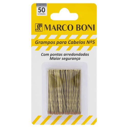 Kit Grampo Cabelo Marcoboni Douradoado 50Un - Marco Boni