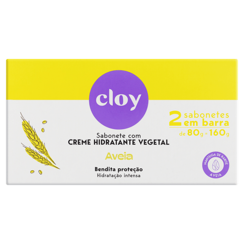 Kit Sabonete Barra Cloy Beauty Aveia Karite 02Un 80G - Cloy