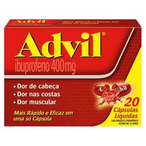 Advil 400mg – Analgésico com Ibuprofeno – 20 cápsulas