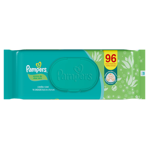 Lenço Umedecido Pampers Aloe Vera – 96 unidades