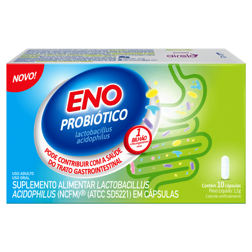 Eno Probiótico Suplemento Alimentar para Saúde Gastrointestinal - 10 cápsulas