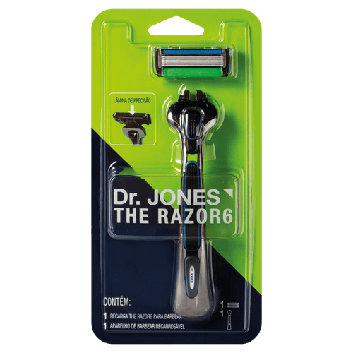 Kit Aparelho Recarregável + Carga para Barbear Dr. Jones The Razor6