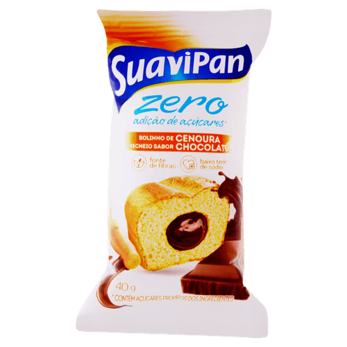 Bolinho de Cenoura com Recheio de Chocolate Zero Açúcar - 40g