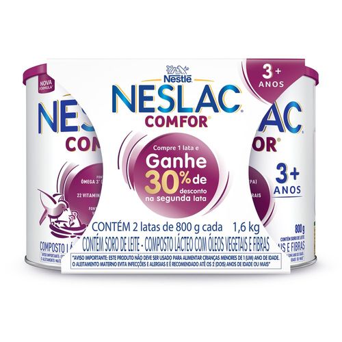 Kit Composto Lácteo Neslac Comfor Nestlé 800g 2 Unidades