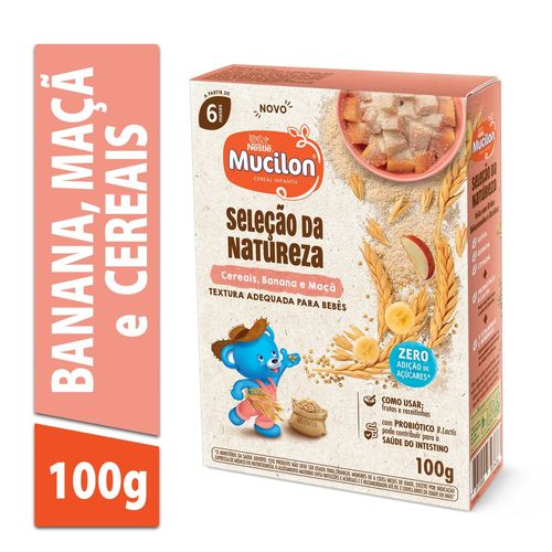 Cereal Infantil Mucilon Seleção da Natureza Cereais, Banana e Maçã - 100g