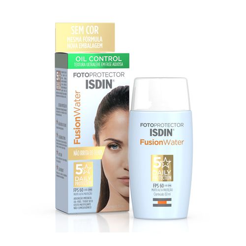 Protetor Solar Facial ISDIN Fusion Water FPS 60 Sem Cor - 50ml