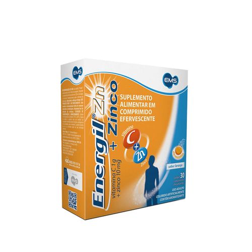 Energil Zn Vitamina C + Zinco - 30 Comprimidos Efervescentes