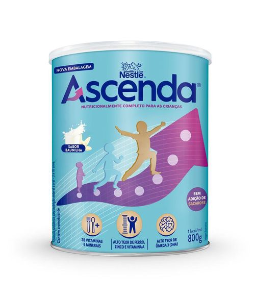 Suplemento Alimentar Infantil Baunilha Ascenda 800g Pó 800g