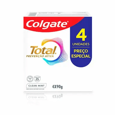 Kit Creme Dental Colgate Total 12 Clean Mint - 90g - 4 unidades