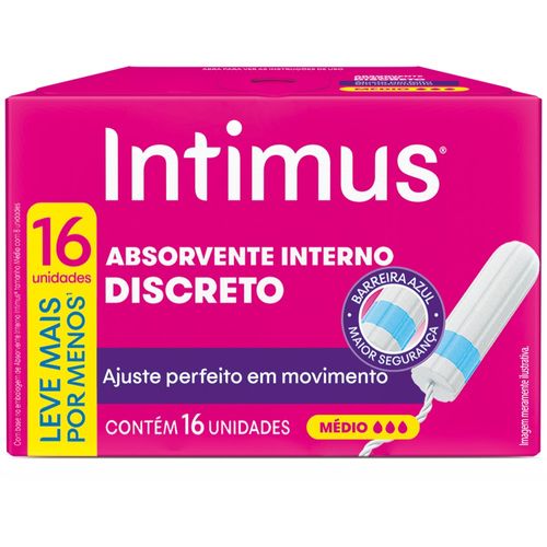 Absorvente Interno Intimus Médio Caixa Leve 16 Pague 15 Unidades