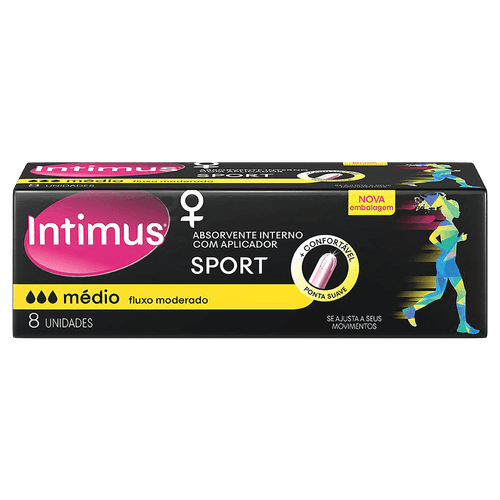 Absorvente Intimus Sport Médio c/Aplicador - 8 unidades
