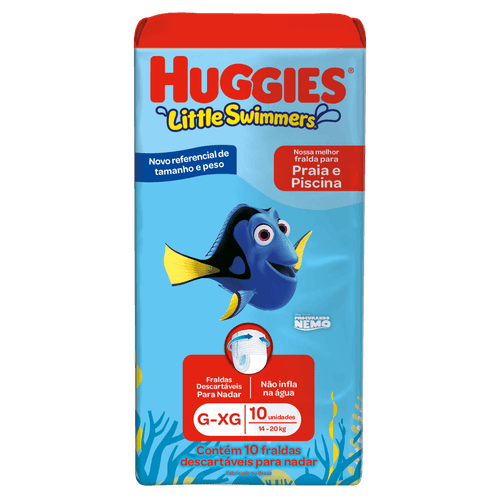 Fralda Huggies Praia e Piscina Little Swimmers G/XG – 10 Unidades