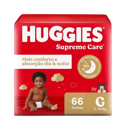 Fralda Huggies Supreme Care G - 66 unidades