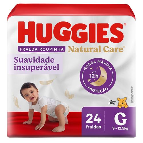 Fralda Descartável Infantil Roupinha Huggies Natural Care G Pacote 24 Unidades