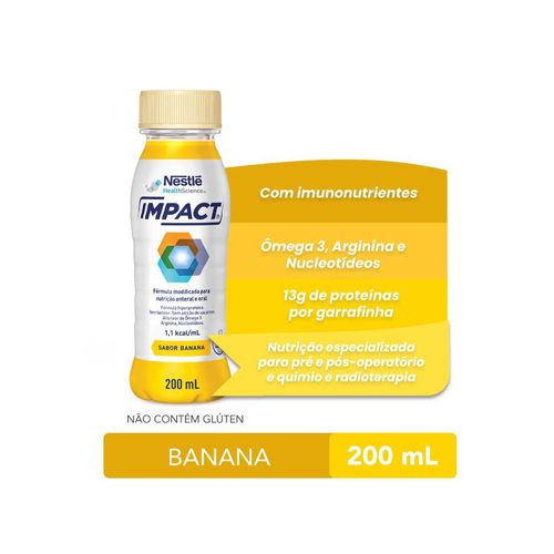 Fórmula Hiperproteica Banana Zero Lactose Impact - 200ml