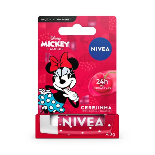 NIVEA Hidratante Labial Cereja Shine Minnie - Disney Mickey e Amigos 4,8g