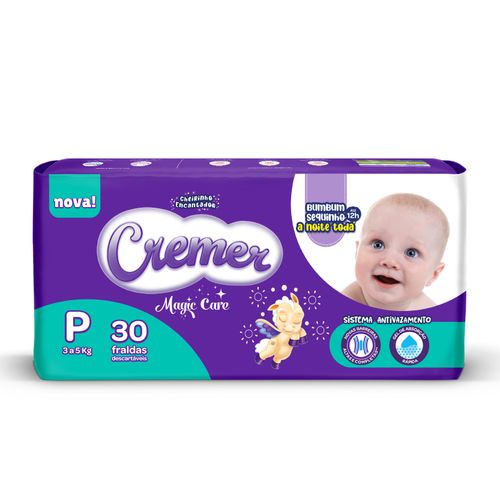 Fralda Descartável Cremer Jumbo P 30 Unidades