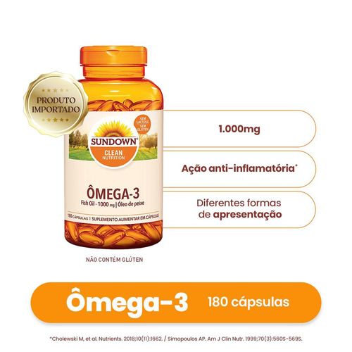 Suplemento Alimentar Sundown Ômega 3 1.000mg - 180 Cápsulas