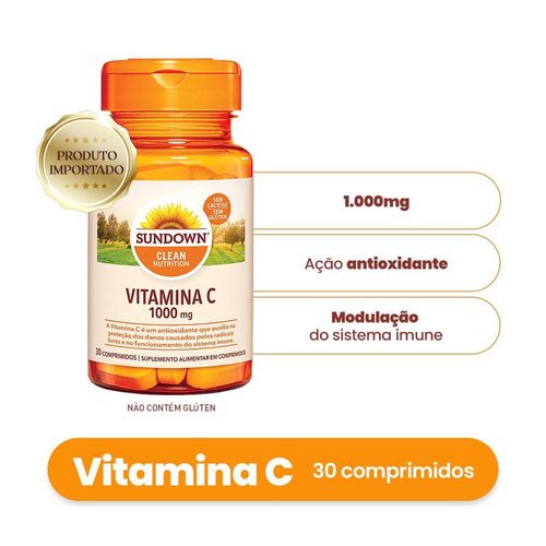 Suplemento Alimentar Sundown Vitamina C 1000mg 30 Comprimidos