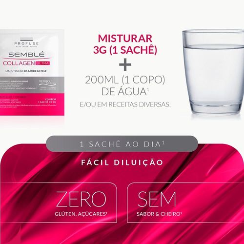 Semblé Collagen Ultra suplemento Alimentar Profuse 30 sachês - 3g (cada)