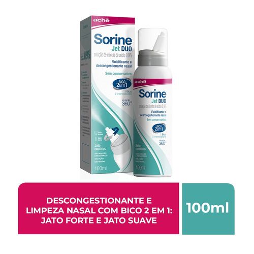 Solução Nasal Sorine Jet Duo Aché 0,9% Spray 100ml